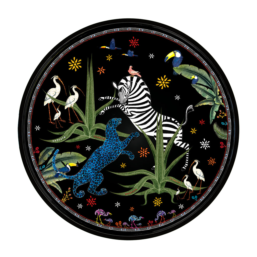 Ortigia Lacquer Tray - Jungle Black XL