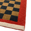 Checkerboard Tibetan Wool Rug - Red Border