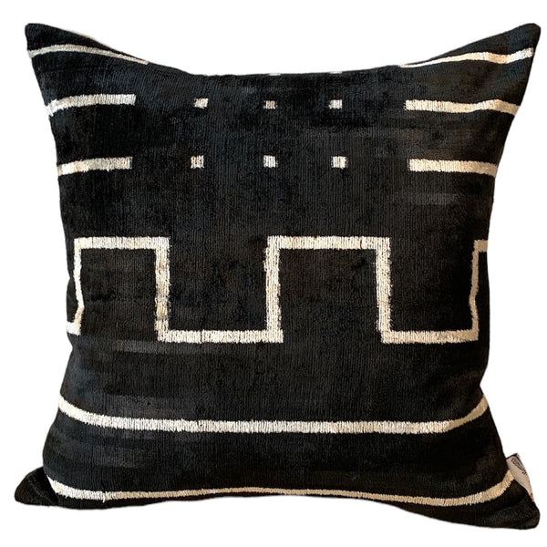 Silk Velvet Cushion N. E53 - Black