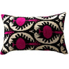 Silk Velvet Cushion N. 588 - Black + Magenta