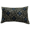 Silk Velvet Cushion N. 589 - Black + Blue